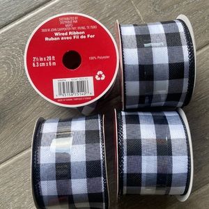 Black and white 2.5" Buffalo Check Wired Ribbon by Celebrate  Déc…